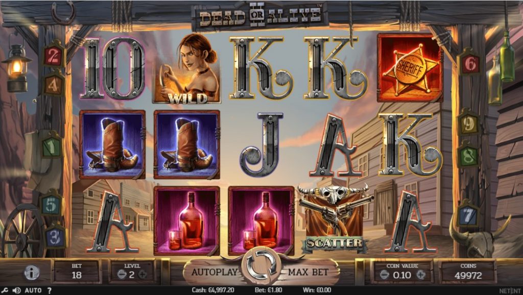 Gameplay of the Dead or Alive slot